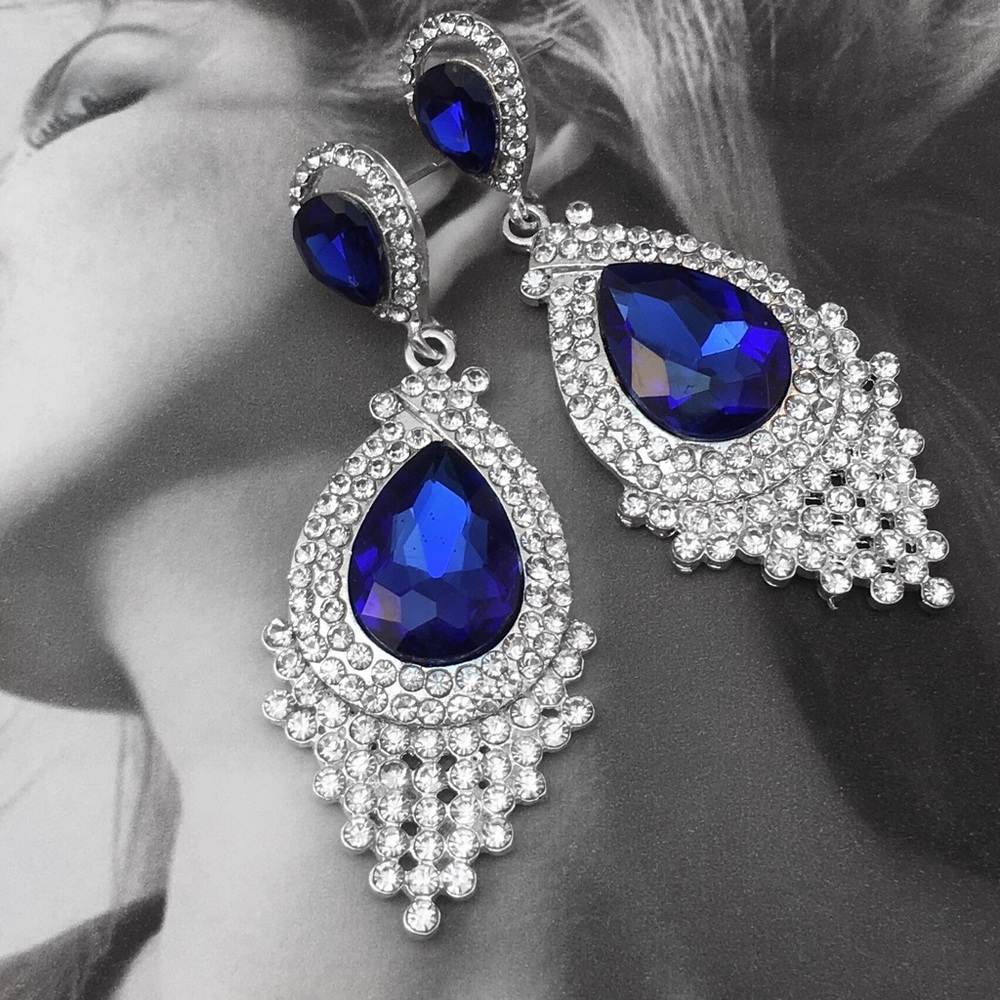 Blue Crystal Chandeliers   e4 - Picture 2 of 3